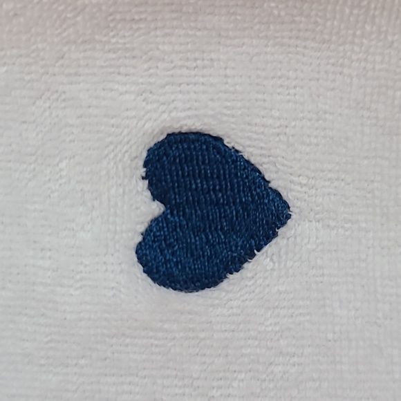 Oshkosh B'gosh girls size 7 swim coverup, white terry with heathered blue trim. - Picture 3 of 6